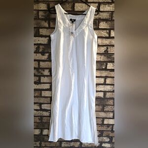 C - Nwt DKNY white linen midi length dress